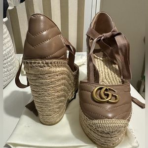 Gucci leather platform espadrille